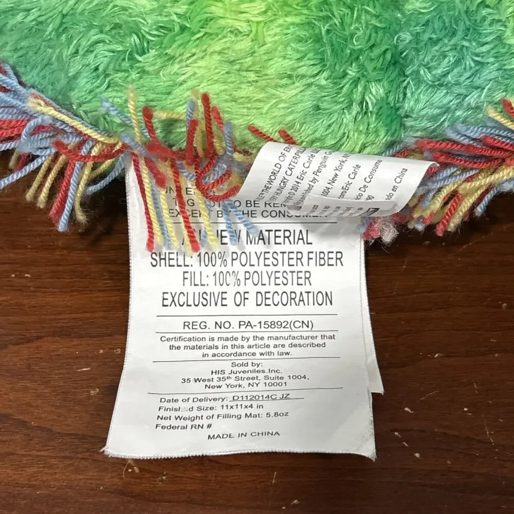 Eric Carle The Very Hungry Caterpillar Plush Stuffed Animal Neck Pillow Youth